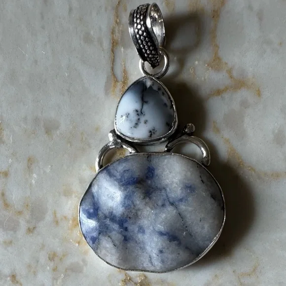 NWOT Sundance Winter Branches Pendant, Dendritic Opal, Sodalite, Sterling Silver